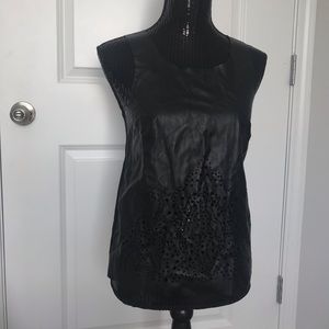 Faux Leather sleeveless top